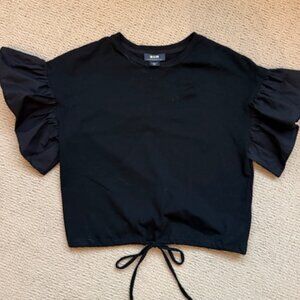 Maeve by Anthropologie Cropped Flutter Sleeve T-Shirt